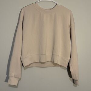 lululemon athletica Cropped Crewneck Sweatshirt in Light Beige
